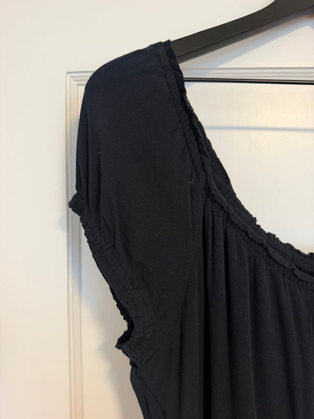 Abercrombie & Fitch Off-The-Shoulder Smocked Mini Dress Black XL - Picture 5 of 6